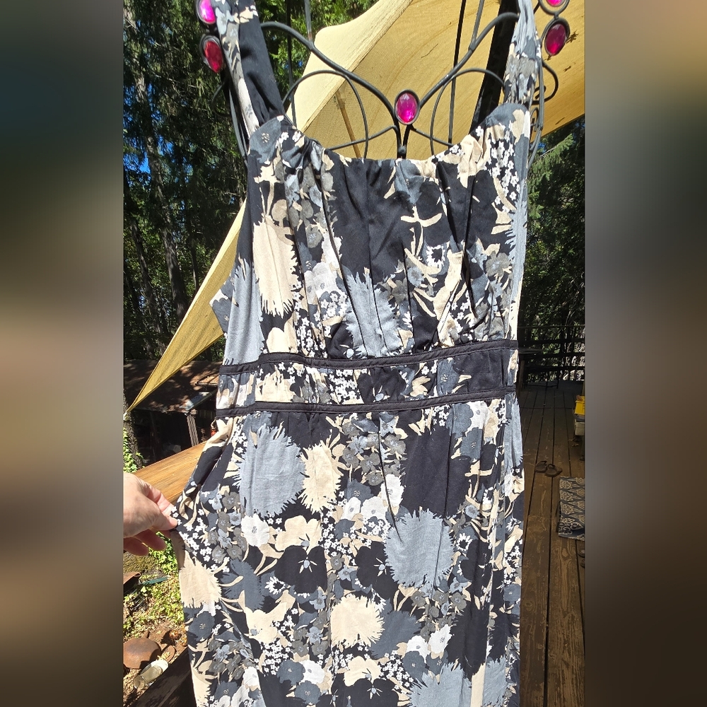 Mossimo Vintage Black Floral Fit & Flair Dress Sz16W/18W - Picture 4 of 7